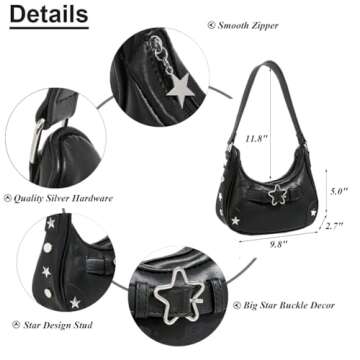 RTGGSEL Women's Contrast Color Plaid Striped Saddle Crossbody Shoulder Underarm Satchel Handbag Tote...