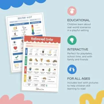 Tiny Expressions Playtime Notepads - 2-Pack Kids Pretend Play Notepads - 40 Pages Order-Taking Restaurant & 40 Pages Doctor Visit Notepad - Waiter and Doctor Imaginative Role Play