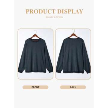 Eytino Women Plus Size Sweatshirt Casual Long Sleeve Crewneck Colorblock Pullover Shirts Tops,3X Real Teal