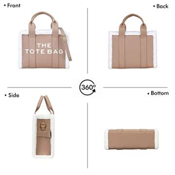 JQAliMOVV The Tote Bags for Women - Personalized Leather Mini Top-Handle Crossbody Handbag for Travel Work Shopping (Khaki)