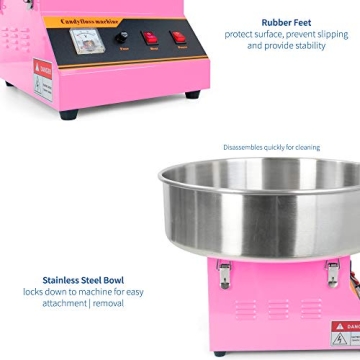 VIVO Pink Electric Cotton Candy Machine with Bubble Shield