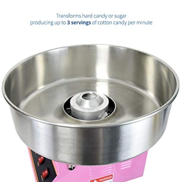 VIVO Pink Electric Cotton Candy Machine with Bubble Shield