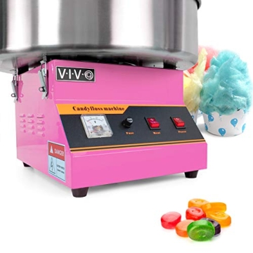 VIVO Pink Electric Cotton Candy Machine with Bubble Shield
