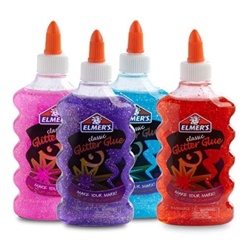 Elmer's Glitter Glue, Washable, 6oz, 4 Count - Perfect for Crafting!