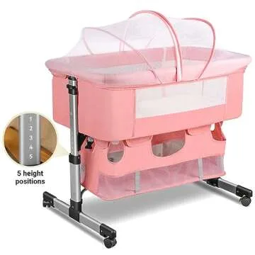 Comfortable & Adjustable Baby Crib 3-in-1 Bedside Crib