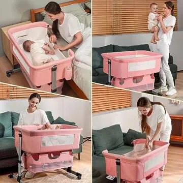 Comfortable & Adjustable Baby Crib 3-in-1 Bedside Crib