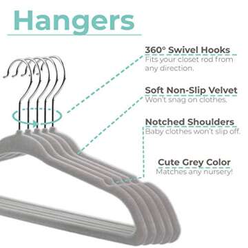 Woodland Baby Hangers with Clothing Dividers Set