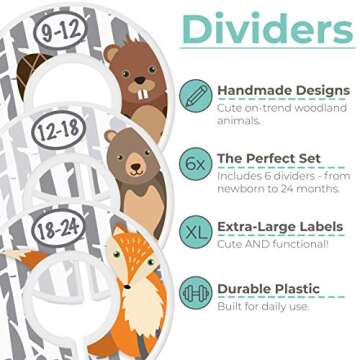 Woodland Baby Hangers with Clothing Dividers Set