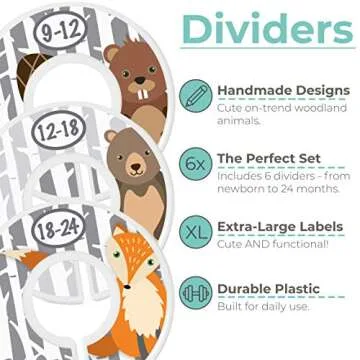 Woodland Baby Hangers with Clothing Dividers Set
