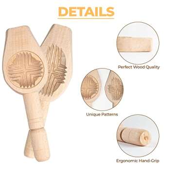 Onart Home - 2 Pack - Cookie Molds for Baking | Maamoul Molds Traditional Handmade | Biscuit Cake Pa...
