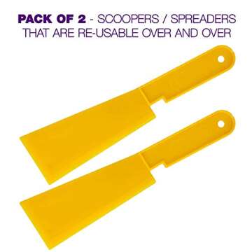 Custom Shop - Long Handle Body Filler Spatula Goop Scoop Spreader (Pack of 2) 3" & 6" Wide Spread, Body Filler, Autobody Dent Repair - Use for Epoxy Resins and Acrylic Paint Pouring Art