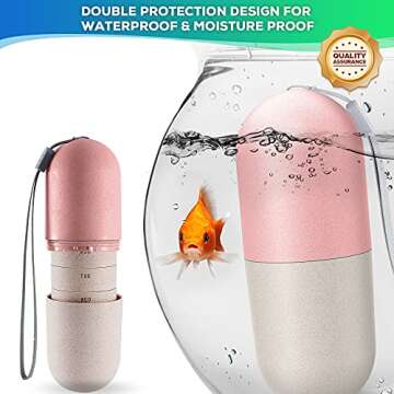 Zannaki Upgrade Large Compartment Grain Fiber Moisture Proof Cute Weekly Pill Organizer, Laser Carving Markings, BPA Free Travel Hiking 7 Day Pill Box Case to Hold Pills,Vitamins,Fish Oil,Supplements