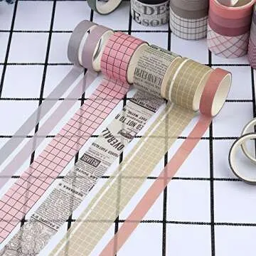 NOGAMOGA 100 Rolls Vintage Washi Tape Set, Basic Collection 10mm/25mm Wide Solid Color Masking Tapes, Writable Decoration Tape for Arts, DIY Crafts, Bullet Journals, Planners, Scrapbooking, Wrapping