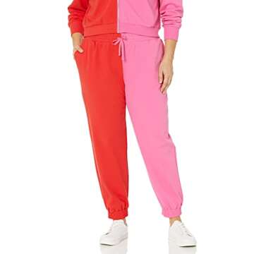 The Drop Women's Liv Colorblock Sweatpant, Rose Pink, XL