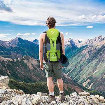 RuRu monkey 50L Hiking Backpack, Lightweight Daypack for Outdoor Camping Travel, Backpacking Backpac...
