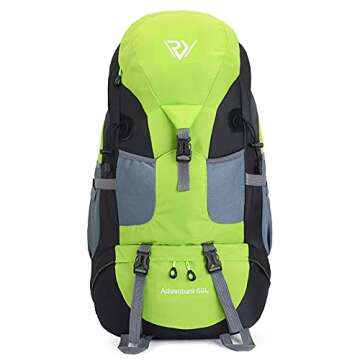 RuRu monkey 50L Hiking Backpack, Lightweight Daypack for Outdoor Camping Travel, Backpacking Backpack for Women Men