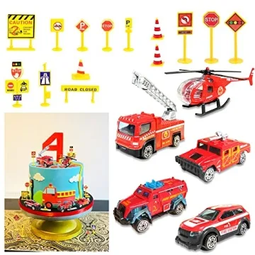 Mini Construction Vehicles Cake Decoration Set 20 Pieces
