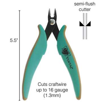 Vintaj Tools by Beadsmith Semi-Flush Cutter â€“ 5-Inches (127mm), Ergonomic Handle â€“ Mak...