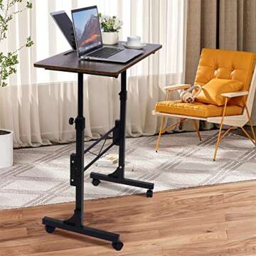 KLSMYHOKI Adjustable Height Standing Desk with Wheels