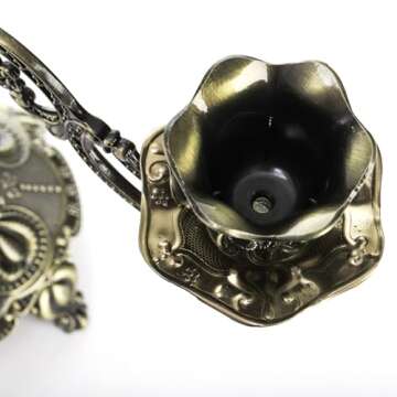 Peohud 5-Candle Metal Candelabra, 10 Inch Tall 5 Arms Candle Holder Stick for Taper Candles, Vintage Candelabra Candle Stand for Home Decor, Event, Wedding, Party