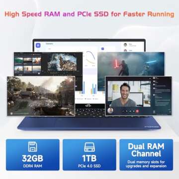 NIMO 17.3 FHD Laptop with Intel i3, 32GB RAM, 1TB SSD - Fast and Reliable Business Computer