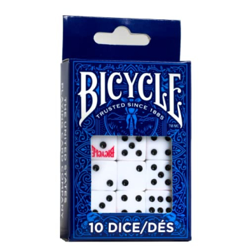 Bicycle D6 Dice Set - 10 Durable Six Sided Dice