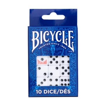 Bicycle D6 Dice Set - 10 Durable Six Sided Dice