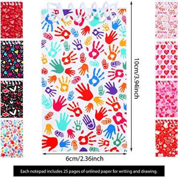 Zonon Mini Valentines Day Notepads, Mini Tiny Heart Notepads Spiral Notebooks Teacher Student Classr...