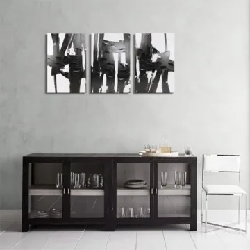 Stylish Black & White Abstract Canvas Wall Art