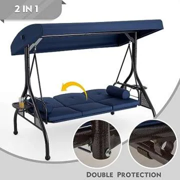 Stylish and Durable HOMERST 3 Seat Outdoor Swing