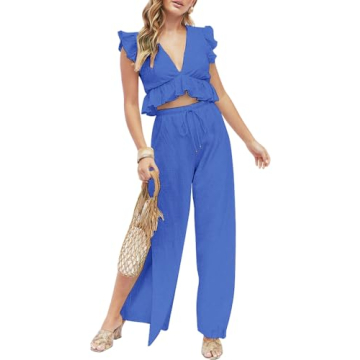 FANCYINN Women's Royal Blue Two-Piece Outfit Set