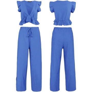 FANCYINN Women's Royal Blue Two-Piece Outfit Set