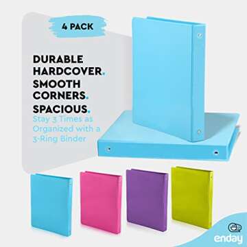 Colorful 1 Inch 3 Ring Binder for School & Office