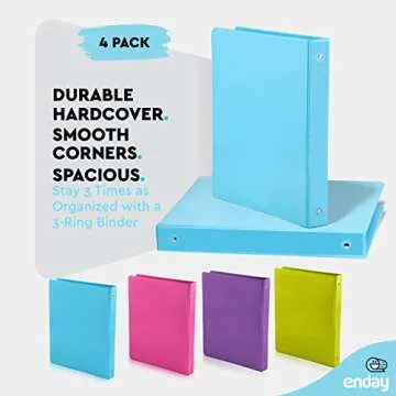 Colorful 1 Inch 3 Ring Binder for School & Office