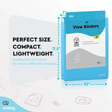 Colorful 1 Inch 3 Ring Binder for School & Office