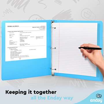 Colorful 1 Inch 3 Ring Binder for School & Office