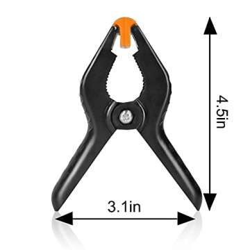 FUDESY 4.5 inch Spring Clamps, Heavy Duty Backdrop Clips for Photography Studio, Plastic Strong Clam...