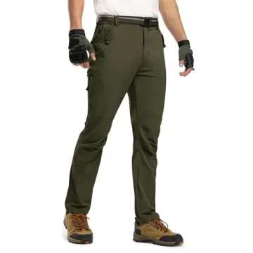 TBMPOY Men's Lightweight Hiking Pants Quick Dry Hiking Mountain Fishing Cargo Outdoor Pants Thin ArmyGreen M