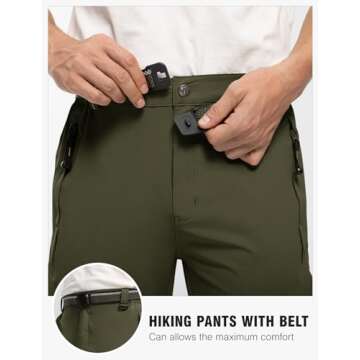 TBMPOY Men's Lightweight Hiking Pants Quick Dry Hiking Mountain Fishing Cargo Outdoor Pants Thin ArmyGreen M