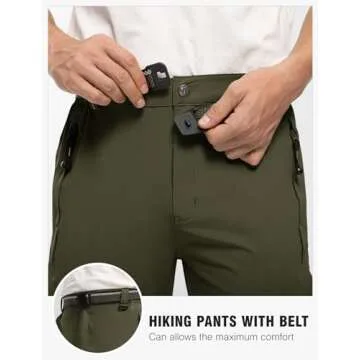 TBMPOY Men's Lightweight Hiking Pants Quick Dry Hiking Mountain Fishing Cargo Outdoor Pants Thin ArmyGreen M