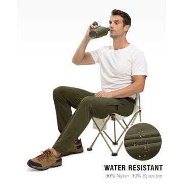 TBMPOY Men's Lightweight Hiking Pants Quick Dry Hiking Mountain Fishing Cargo Outdoor Pants Thin ArmyGreen M