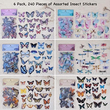 Knaid 240 Insect Stickers Set - Waterproof & Decorative