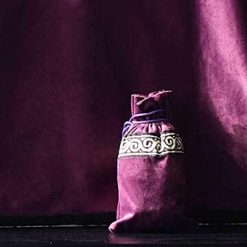 ARTABLE Tarot Cards Table Cloth Altar Tablecloth Velvet Square Divination Wicca Tapestry Small Tablecloth with Tarot Pouch 25.6 x 25.6 Inch (Purple)