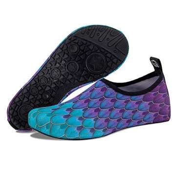 WateLves Womens and Mens Kids Water Shoes Barefoot Quick-Dry Aqua Socks for Beach Swim Surf Yoga Exe...