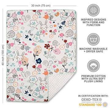 Lolli Living Sherpa Soft Baby Blanket - Stella Print PREMIUM HIGH QUALITY Cute Cozy Fabric for BEST ...