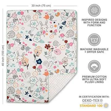 Lolli Living Sherpa Soft Baby Blanket - Stella Print PREMIUM HIGH QUALITY Cute Cozy Fabric for BEST ...