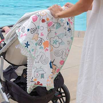 Lolli Living Sherpa Soft Baby Blanket - Stella Print PREMIUM HIGH QUALITY Cute Cozy Fabric for BEST COMFORT | Infant,Toddler,Newborn,Nursery,Boy,Girl,Unisex,Throw,Crib,Stroller,Bedding,Gift | 40x30 In, Multi (203200)