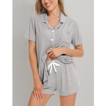 Comfortable SWOMOG Button Down Pajamas Set For Women