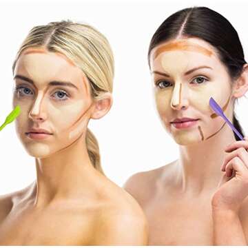 Mini Spatula Set for Makeup - 4pcs Silicone Scrapers