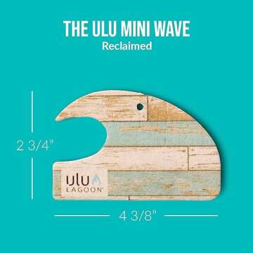 ulu Lagoon Hanging Car Air Freshener | Tropical Beach Coconut Surf Wax Scent Mini Wave | Long Lasting Car Freshener, Closet and Beyond | Made In USA | 3 Pack (Reclaimed)